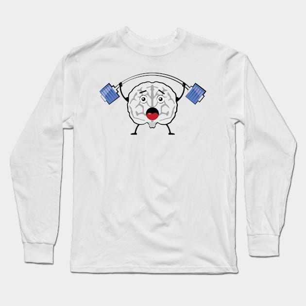 Brain Weightlifter - Funny Long Sleeve T-Shirt by DesignWood Atelier